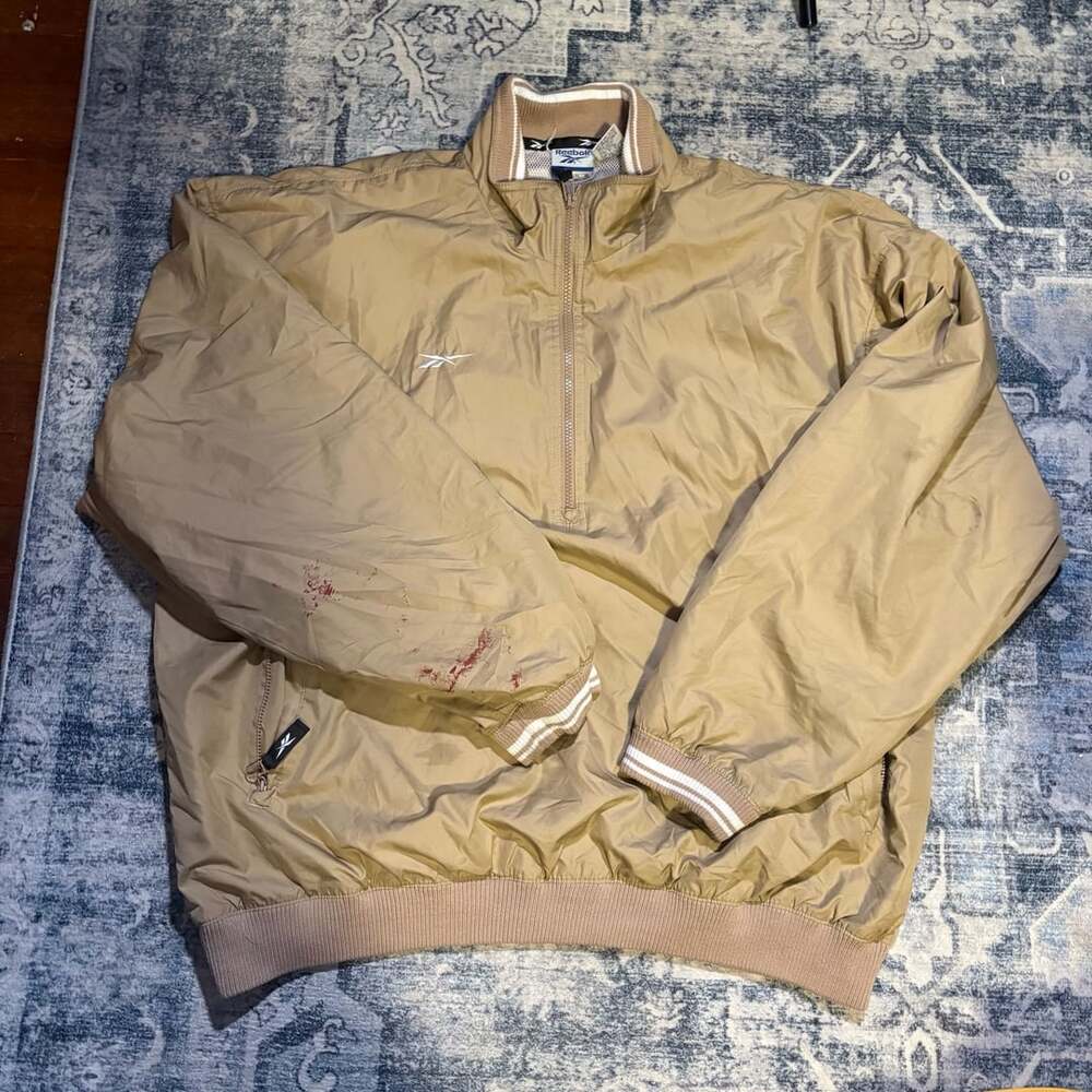 Vintage Reebok Windbreaker Jacket Tan Size XL